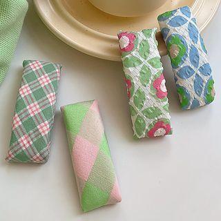 Set Of 4: Print Fabric Hair Clip