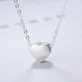 Heart Pendant Sterling Silver Necklace Silver - One Size
