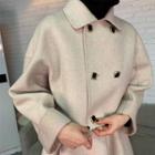 Double-breasted Coat + A-line Skirt