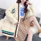 Embroidered Duffle Knit Coat