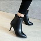 High-heel Frilled Ankle Boots
