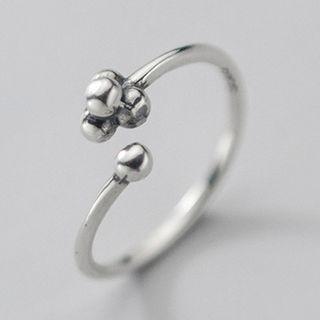 Bead Sterling Silver Open Ring S925 Silver - Ring - Silver - One Size
