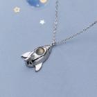 925 Sterling Silver Moonstone Rocket Pendant Necklace S925 Silver - Necklace - Silver - One Size