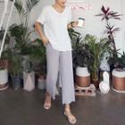 Tie-waist Pleated Pants