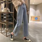High Waist Button-up Wide-leg Jeans
