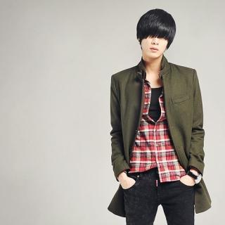 Stand Collar Single-breasted Coat
