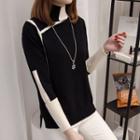 Long-sleeve Color Block Sweater
