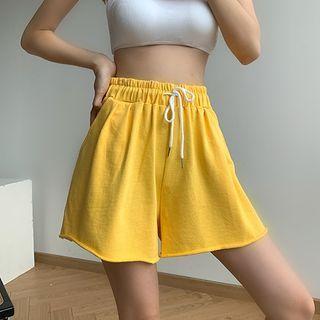 Strap Wide Leg Sweat Shorts