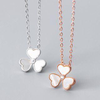 Clover Shell Pendant Sterling Silver Necklace