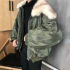 Faux-fur Collar Padded Bomber Jacket