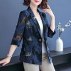 Elbow-sleeve Floral Lace Blazer