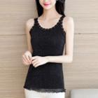 Mesh Panel Glitter Camisole Top Black - One Size