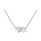 Fashion And Elegant 316l Stainless Steel Flower Necklace With Cubic Zircon Silver - One Size