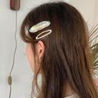Set Of 2: Hair Clip Set Of 2 - Gold & Beige - One Size