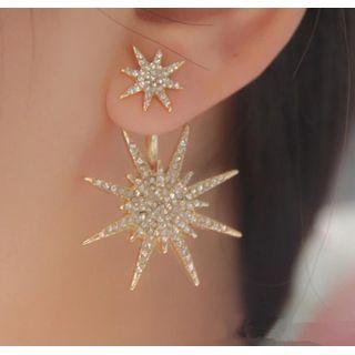 Rhinestone Star Dangle Earring 1 Piece - Gold - One Size