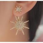 Rhinestone Star Dangle Earring 1 Piece - Gold - One Size