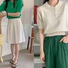 Color Knit Short Polo Shirt