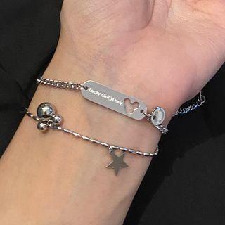 Layered Necklace 1301a - Bracelet - Silver - One Size