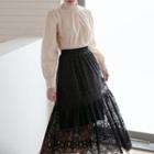 Frilled Maxi Lace Skirt