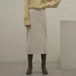 Wrap-front Long Pencil Skirt