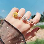 Faux Pearl Daisy Open Ring