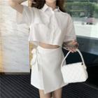 Short-sleeve Crop Shirt / Skirt