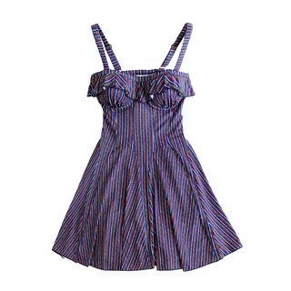 Striped Open Back Swimdress