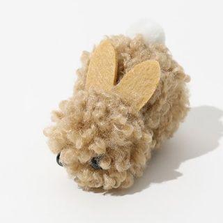 Fluffy Rabbit Hair Clip 1 Pc - Khaki - One Size