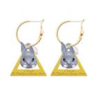 Rabbit & Triangle Dangle Earring