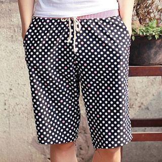 Dotted Drawstring Swim Shorts