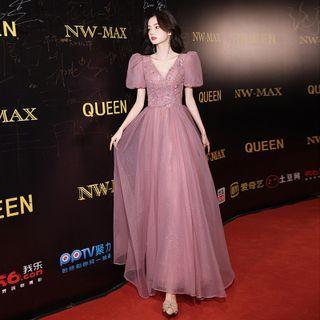Butterfly A-line Evening Gown