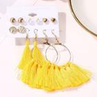 6 Pair Set: Alloy / Faux Pearl / Tassel Earring (assorted Designs) 01 - Set Of 6 Pairs - One Size
