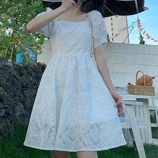 Balloon-sleeve Organza A-line Dress / Blouse / Shorts
