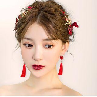 Wedding Heart Tassel Earring