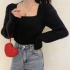 Bow-back Square-neck Sweater