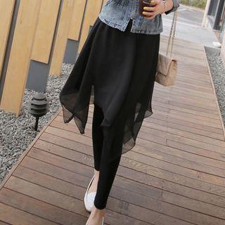 Leggings Inset Chiffon A-line Skirt
