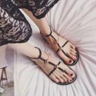 Chained Patent Flat Roman Sandals