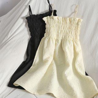 Spaghetti Strap Smocked Mini A-line Dress