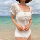 Cap-sleeve Swimsuit