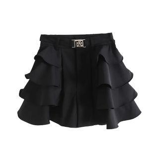 Ruffled Tiered High-waist Mini Skirt