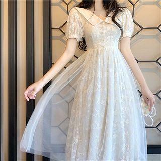 Embroidered Sleeveless Dress / Embroidered Short-sleeve Dress