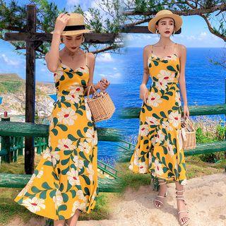 Floral Halter Midi Sun Dress