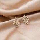 Faux Pearl Rhinestone Earring 1 Pair - E1011-2 - Snowflake - Gold - One Size