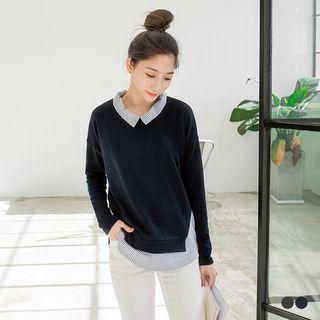 Striped Shirt Tails Pullover