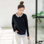 Striped Shirt Tails Pullover