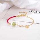 Faux Gemstone Red String Bracelet Bracelet - Gemstone - Red & Gold - One Size