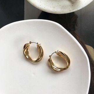 Twisted Hoop Earring 1 Pair - Stud Earring - As Shown In Figure - One Size