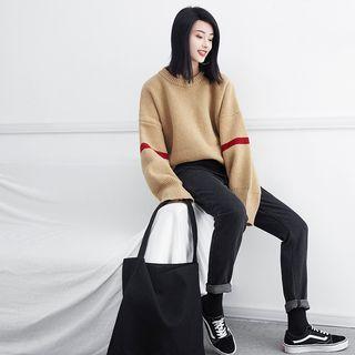 Loose-fit Colorblock Knit Sweater