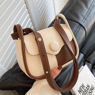 Two-tone Flap Hobo Bag