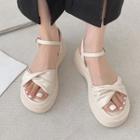 Shirred Bow Sandals
